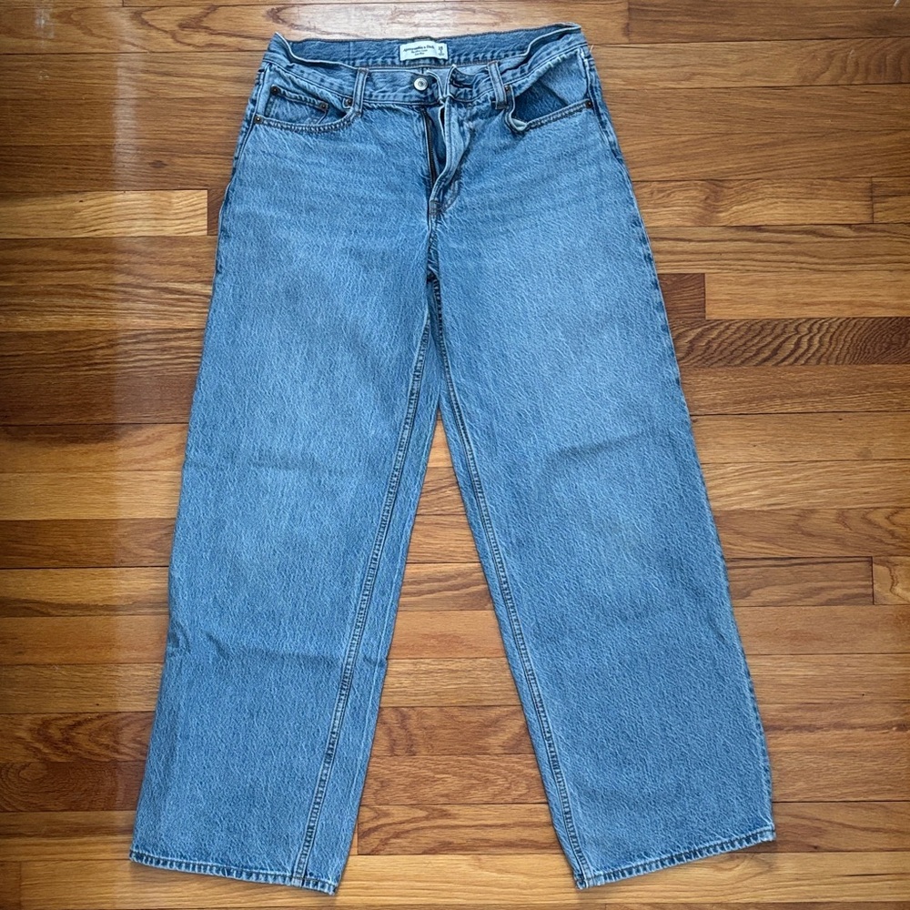 Abercrombie & Fitch Light Blue Low-Rise Ultra Loose Jeans